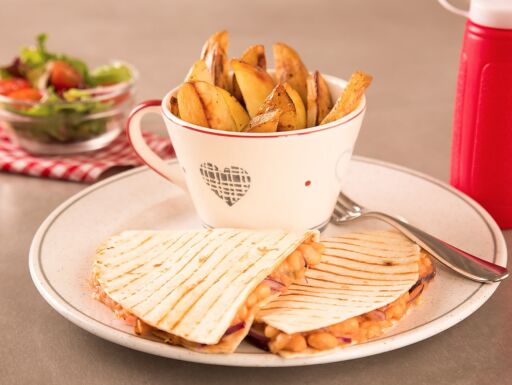Refried Baked beans Quesdillas